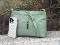 D�msk� ko�en� crossbody kabelka 5085 m�tov� zelen�, MAXFLY