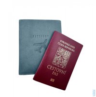 Ko�en� pouzdro na pas 80065 sv�tle modr� - posledn� kus, HJP