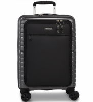 Mal� cestovn� kabinov� kufr 10468-1700 tmav� �ed� s vykl�p�c� kapsou na notebook, WORLDPACK