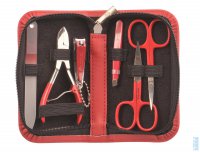 D�msk� 6-ti d�ln� ko�en� sada na manik�ru L 52139 MC RED �erven�, Kellermann