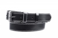 P�nsk� ko�en� opasek 2-1B-PR1-60 �ern� b�l� �it� velikost 100 cm, Penny Belts