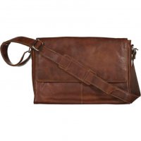P�nsk� ko�en� pracovn� ta�ka p�es rameno s kapsou na notebook, hn�d� LA-1704, LederArt