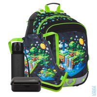 Velk� �koln� set pro prv���ky ALFA 26 B motiv Minecraft (batoh + pen�l + s��ek na t�locvik + lahev + box), Bagmaster